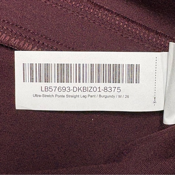 Quince Ultra Stretch Ponte Straight Leg Pant Size M Petite Burgundy (29x26) NEW - Picture 10 of 10